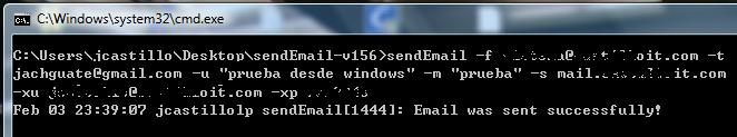 sendEmail en Windows